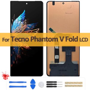 6.42″ AMOLED External Screen For Tecno Phantom V Fold Touch Screen Digitizer Assembly For Phantom V Fold AD10 Small LCD Replace