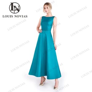 LOUIS NOVIAS Chiffon Bridesmaid Dresses Sexy Romantic Backless Sleeveless Ankle-Length Wedding Party Vestidos De Luxo Para Festa