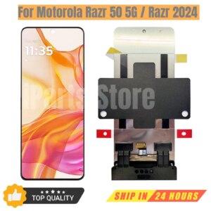 iParts Replacement New Foldable AMOLED Display For Motorola Razr 50 5G 2024 Front Touch Screen Digitizer Assembly OEM Parts