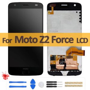 5.5″ Original AMOLED For Motorola Moto Z2 Force LCD Display XT1789 Touch Screen Digitizer Assembly With Frame Replacement Repair