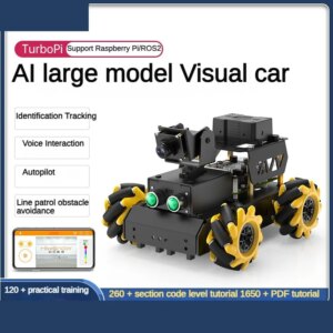 TurboPi ROS2 Robot Car Mecanum Wheels AI Vision Tracking Integrated AI Model For ChatGPT Voice Interaction For Raspberry Pi 5