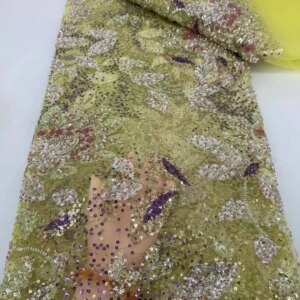 African Bridal Lace Fabric 2025 Sequins Beaded Embroidery Nigerian Groom High Quality French Tulle for Wedding Party