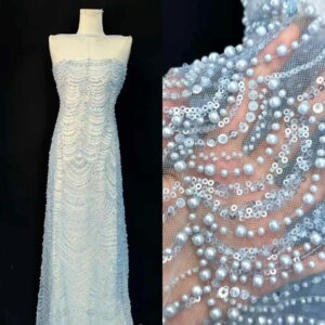 Africa Nigerian Beaded French Mesh Lace With Sequins High Quality 2025 Embroidery Lace Sequins Lace For Wedding Dresses Women