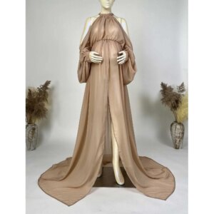 Don&Judy Soft Chiffon Fabric Maternity Photography Props With Tie Cord Pregnancy Robe For Baby Shower Photo Shooting New Style