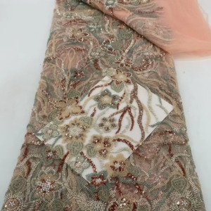 Luxurious African Groom Sequins Lace Fabric High Quality 2025 French Embroidery Heavy Beaded For Nigerian Wedding Party Dress