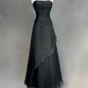 Elegant Bridesmaid Dress Black Off-Shoulder Bodycon With Embroidery Asymmetrical Ruffled Skirt Women Party Banquet Evening Gown