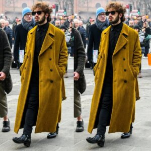 Corduroy Modern Winter Warm Coat Plus Size Double Breasted Formal Suits Outwear Long Male Celebrity Pocket Jacket