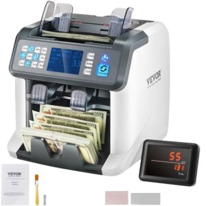 Multi Currency Money Counter Machine Cash Sorter with UV IR MG DD Detection Printer Enabled Mixed Denomination Value Counting