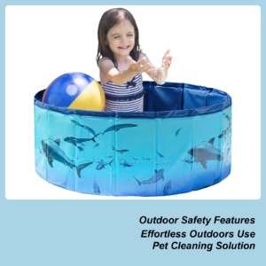 Foldable Kids Pool Folding Pet Bath Doggie Pool Portable Swimming Accessories Kiddie Wading Bathing Tub for Puppy Kids Toddler