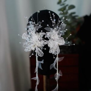 New Lace Beads Bridal Wedding Dress Headdress Wedding Banquet Style Luxury Retro Temperament Makeup Barrettes Women