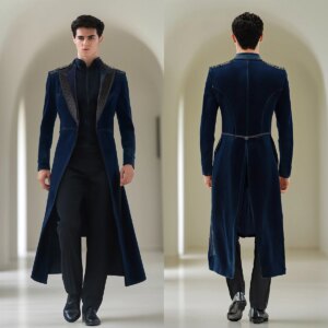 Handmade 2Pieces Men Suits Swallow Tail Blazer Pants Slim Fit Peak Lapel One Button Tailcoat for Wedding Business Office Suits