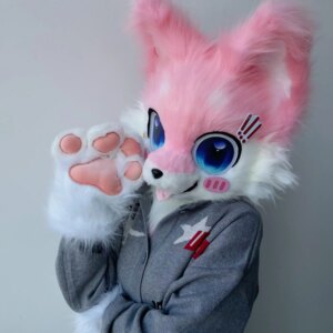 Dog Fursuit Head, Kemono Dog Furry Mask,Cute Dog Furry Head,Dog Cosplay Props,Cheap fursuit heads