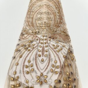 Nigeiran Luxury Groom Tulle Lace Fabric 190 pieces stones per yard African Sequins Tulle Embroidered French Lace