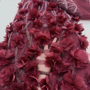 Luxury French Mesh Beaded Lace Fabric High Quality African Sequins Groom Lace Fabrics For Nigerian Wedding Dress 2025