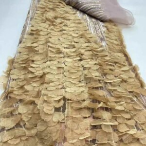 2025 African French Nigerian High End Tulle Lace Fabric 3D With Beads Sequins Mesh for Embroiderg Wedding Party Bride Dress