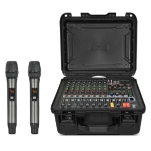 Professional 8-way mixer with power amplifier, toolbox, high-power wedding performance audio set