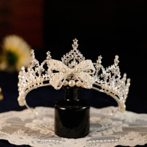 New Super Flash Korean Style High Sense Sweet Pearl Crown Light Luxury Age Reducing Crown Bridal Wedding Dress Headdress