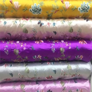New heavy silk satin embroidered garment brocade fabric Chinese style cheongsam