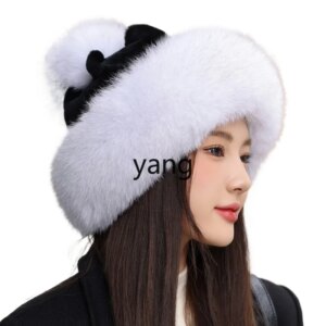 LMM ear protection warm mink hat Rex rabbit hair women’s autumn and winter hat whole mink hair women’s hat