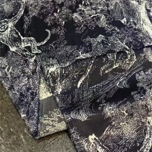New high-end custom-made printed twill stretch silk fabric for half skirts and dresses