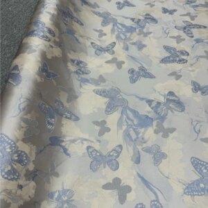 Haute couture blue silk fabric 23momme 100% clothing