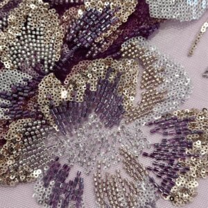 2025 Luxury African Lace Fabric 5 Yards Dubai 3D Beaded Tulle Lace Fabric Sequins Embroidered Nigerian Fabric For Sewing