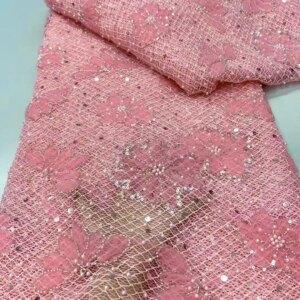 5 Yards African 3D Beads Tulle Lace Fabric 2025 High Quality French Nigerian Embroidery Tulle Fabric For Wedding Dress Sewing