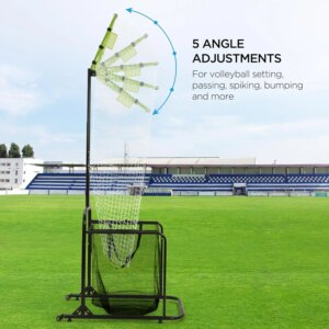Volleyball Setter Training Equipment Volleyball Setting Trainer Volleyball Setter Net with 2 Target Hoop Size 5 Angle