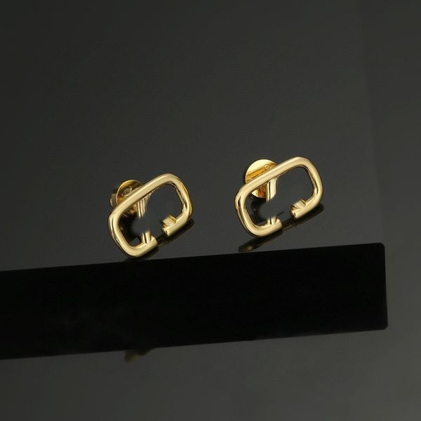 Gold Plated Silver Luxury Brand Designers Letters Stud Geometric Famous Women Round Crystal Rhinestone Pearl Earring Wedding Party Diamond Never fades