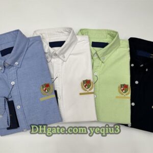 Men Designer Shirts Classic Small Horse Fashion Handsome Embroidered Badge Business Casual Style Plus Size Premium Cotton Plaid shirt Patterns shirt autumn blouse