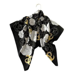 90cm silk scarf – elegant women's twill silk wide scarf cross-border headscarf retro print shawl