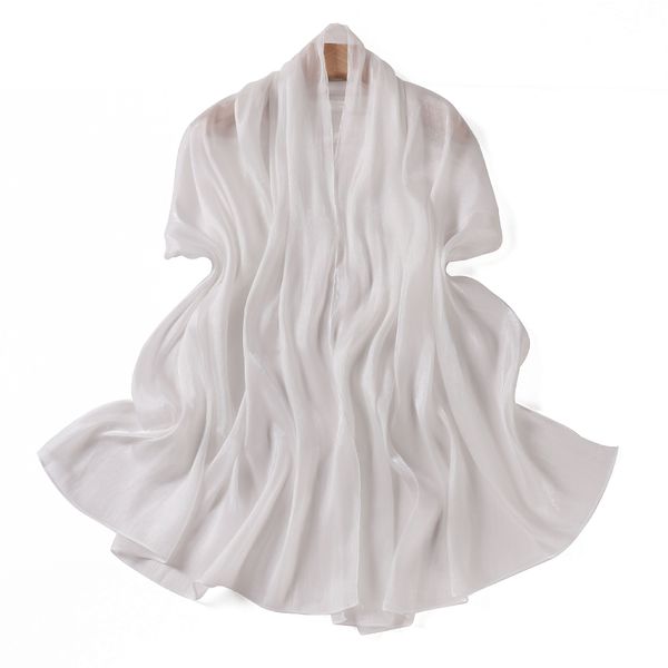 Sea Island Silk Crinkled Satin Scarf --860917