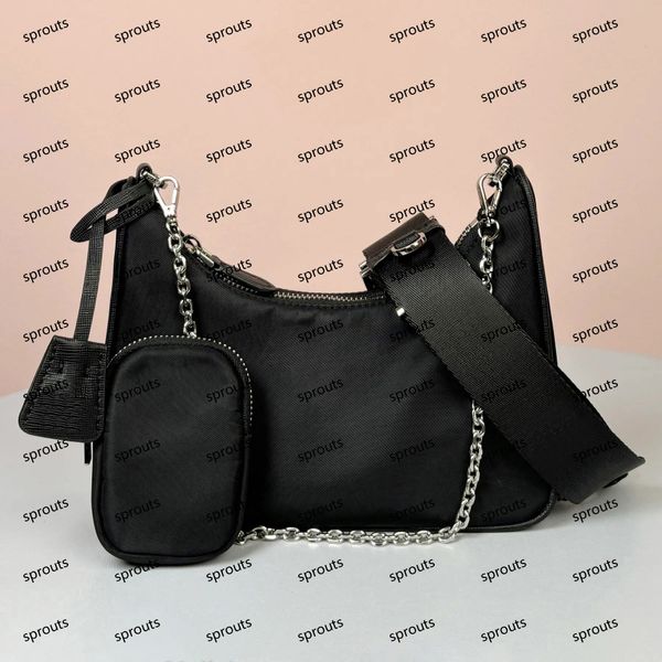 designer hobo nylon 3piece simple multi functional single shoulder underarm casual brand mini handheld chain cross shoulder wallet p