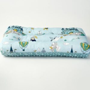 Reidio 1Pcs Toddler Pillow Double Sided Breathable Soft Cotton & Minky Dot Fabric Kids Pillow Cute Small Pillow Machine Washable