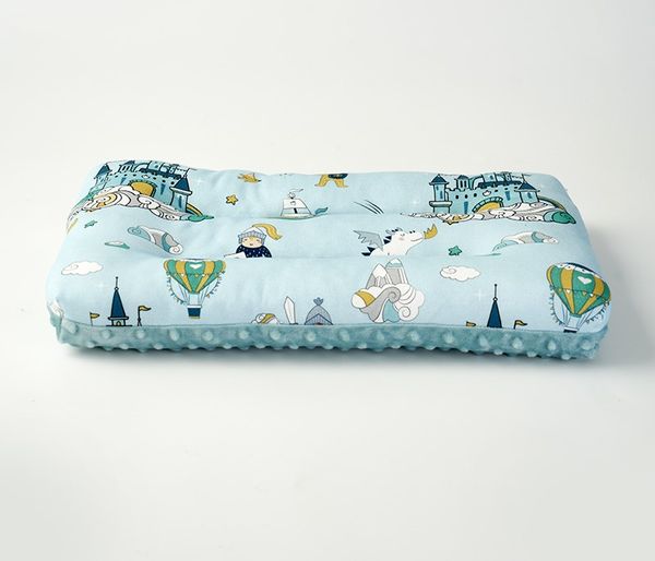 Reidio 1Pcs Toddler Pillow Double Sided Breathable Soft Cotton & Minky Dot Fabric Kids Pillow Cute Small Pillow Machine Washable