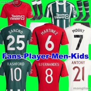 23 24 MOUNT SANCHO soccer jerseys ANTONY MARTINEZ RASHFORD CASEMIRO 2023 2024 football shirt fans player MANS UTDs MARTIAL B. FERNANDES MANCHESTERS men kids kit
