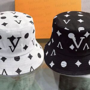 Fashion Alphabet Bucket Hat Designer Stingy Brim Hats for Mens Woman Casual Caps 2 Colors