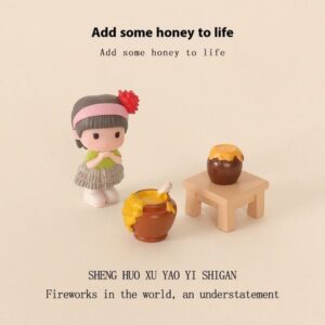 Resin Creative Crafts Mini Honey Can Doll Office Desktop Micro Landscape Scene Furniture Decoration
