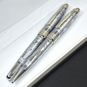 wholesale Special Edition Heritage Chamonix 1924 Rollerball Ballpoint Pen Sier Metal Relief Office Writing Ink Fountain Pens With Serial Number