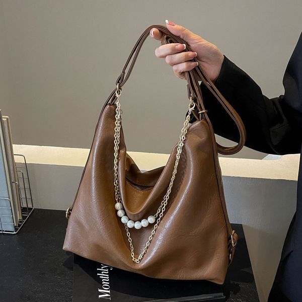 2025 Convertible Pearl-Strap Tote - Spacious 2-Way Backpack/Shoulder Bag for Work & Travel, Free Shipping Hot Sale