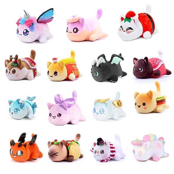Cute Plush Doll Aphmau Mee Meow Food Cat Coke French Fries Burgers Bread Sandes Sleeping Pillow Children Gifts 3pcs/set
