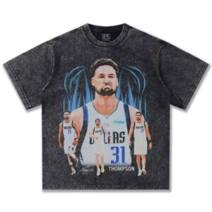 Thompson Mavericks Star Direct Spray Cotton Short Sleeve American Heavy Small Collar Casual Men's 300g T-Shirt