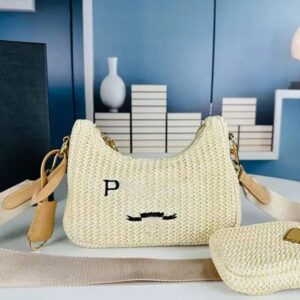Designer Bag Women Beach Straw Bag woven Nylon Shoulder Bag Hobos Fashion Handbag Luxury Wallet tote bag beach bag