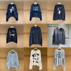 Men's Hoodies & Sweatshirts Designer Washed vintage silhouette high street spliced zipper hoodie sweatshirt jacket