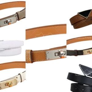 Ladies' belt Fashion genuine leather belt Designer belt Fine gold and silver buckle belt