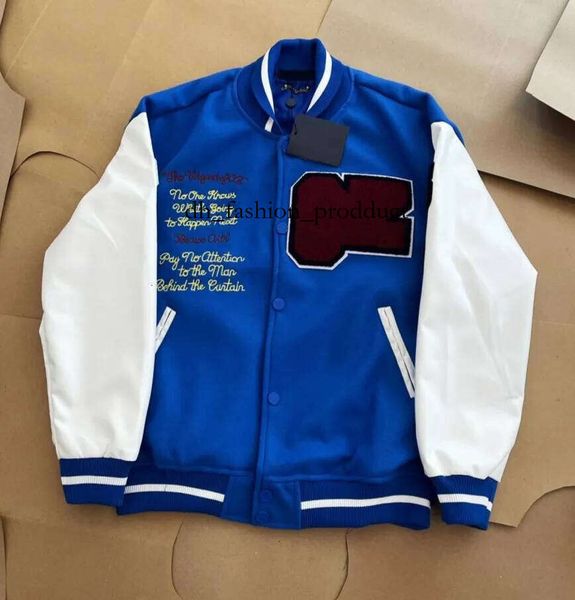 vuittons Mens Jackets designer Classic l Vintage Baseball Varsity Coat Loose Mens Women Outerwear Wool Flocking Leather Single Breasted Couples Warm Bomber abc
