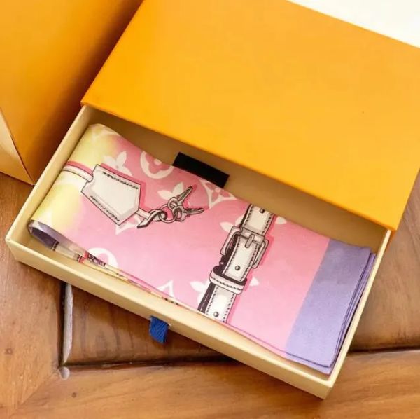 Designer Silk Scarf Women Headband Fashion Letter Tote Handbag Hair Tie 8x120cm