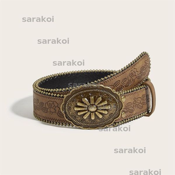 Designer Belt Retro Printed Western Belts Luxury Belt Fashion Versatile Cowboy Waistband For Men Women 3.8cm