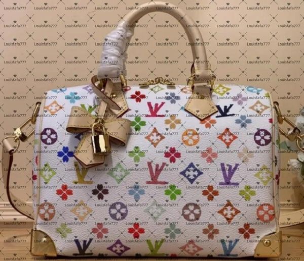 Designer foreskin leather colorful flower handbag fashionable luxury pillow travel bag women's crossbody bag leather designer classic flower shoulder bag