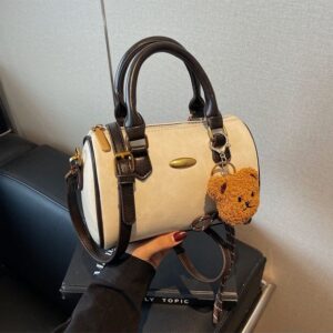 Free Shipping Designer Chic Women's Shoulder Bag – Stylish Flap Crossbody Handbag in Classic Black and Brown, Lightweight Pillow Design